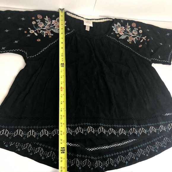 Knox Rose Rayon Embroidered Top Peasant - Picture 7 of 9